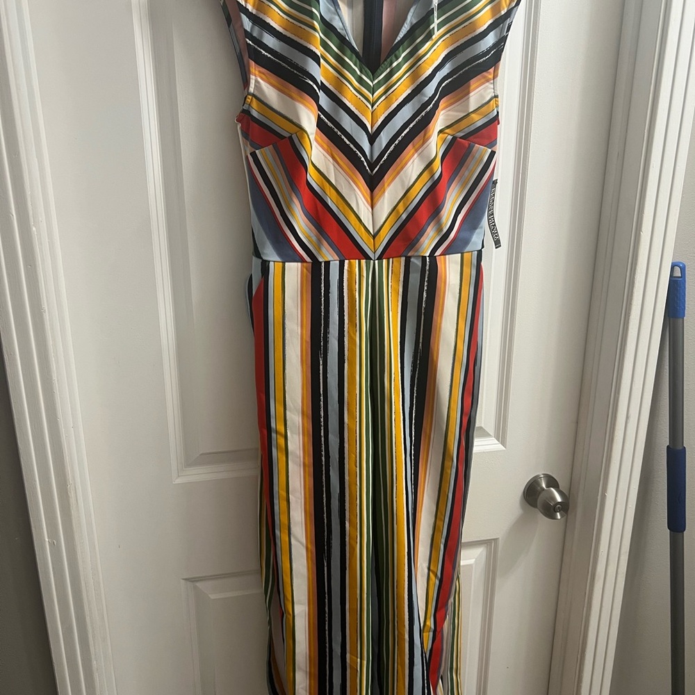 New York & Company Colorful Striped Midi Dress